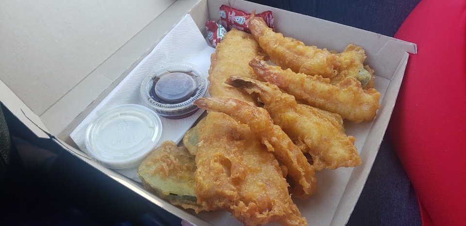 Fish and Shrimp with Fried Zucchini